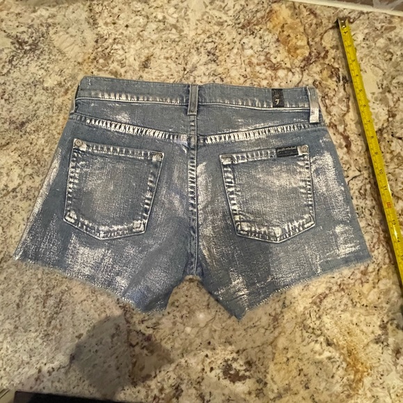 Seven For all Mankind silver and denim shorts - Picture 2 of 8